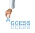 Hand and word Access - business concept