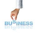 Hand and word Business - business concept