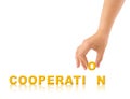 Hand and word Cooperation Royalty Free Stock Photo