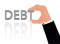 Hand and the word Debt Royalty Free Stock Photo