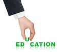 Hand and word Education Royalty Free Stock Photo