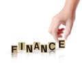 Hand and word Finance Royalty Free Stock Photo