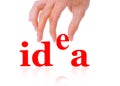 Hand and word Idea Royalty Free Stock Photo