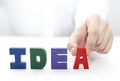 Hand and word Idea Royalty Free Stock Photo