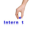Hand and word Internet Royalty Free Stock Photo