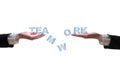 Hand and word Teamwork Royalty Free Stock Photo
