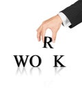 Hand and word teamwork Royalty Free Stock Photo