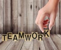 Hand and word Teamwork Royalty Free Stock Photo