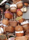Hand-woven baskets Royalty Free Stock Photo