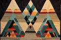 hand-woven tapestry with geometric patterns Royalty Free Stock Photo