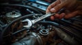 The Hand with Wrench.AI generated image Royalty Free Stock Photo