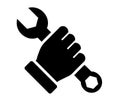 Hand with wrench maintenance repair service icon Royalty Free Stock Photo