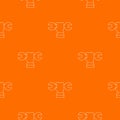 Hand wrench pattern vector orange