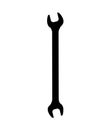 Hand wrench or spanner black icon, isolated on white background. Silhouette metal tool. Vector illustration Royalty Free Stock Photo