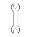 Hand wrench or spanner line black icon, isolated on white background. Silhouette metal tool. Vector illustration Royalty Free Stock Photo