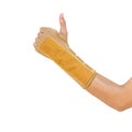 Hand with a wrist brace, orthopedic equipment, insurance concept Royalty Free Stock Photo