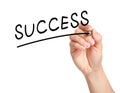 Hand write a success word Royalty Free Stock Photo