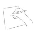 Hand writes on paper, vector. Hand drawn sketch