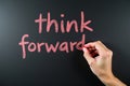 Think Forward - Chalkboard Inspiration Royalty Free Stock Photo