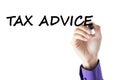 Hand writes tax advice Royalty Free Stock Photo