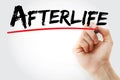 Hand writing Afterlife with marker Royalty Free Stock Photo