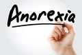 Hand writing Anorexia with marker