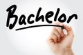 Hand writing Bachelor with marker Royalty Free Stock Photo