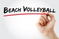 Hand writing Beach volleyball with marker Royalty Free Stock Photo