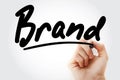 Hand writing Brand with marker