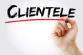 Hand writing Clientele with marker Royalty Free Stock Photo