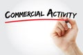 Hand writing Commercial activity Royalty Free Stock Photo