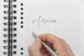 Hand writing complex math formula Royalty Free Stock Photo