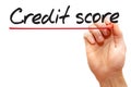 Hand writing Credit Score, business concept