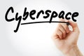 Hand writing Cyberspace with marker Royalty Free Stock Photo