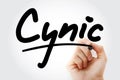 Hand writing Cynic with marker