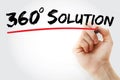 Hand writing 360 degree solution with red marker, business concept Royalty Free Stock Photo