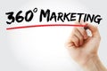 Hand writing 360 Degrees Marketing with red marker, business concept Royalty Free Stock Photo