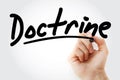 Hand writing Doctrine with marker Royalty Free Stock Photo