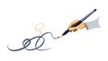 Hand Writing Elegant Swirls with a Pen, Creative Process, vector design Generative AI Royalty Free Stock Photo
