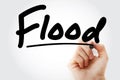 Hand writing Flood with marker