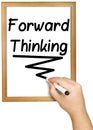 Hand Writing Forward Thinking Black Marker Whiteboard Royalty Free Stock Photo