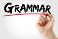 Hand writing Grammar with marker, education concept background Royalty Free Stock Photo