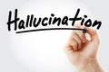 Hand writing Hallucination with marker Royalty Free Stock Photo