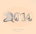 Hand writing Horse symbol of New Year 2014 Royalty Free Stock Photo