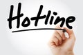 Hand writing Hotline with marker Royalty Free Stock Photo
