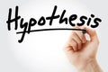 Hand writing Hypothesis with marker Royalty Free Stock Photo