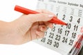 Hand writing important date Royalty Free Stock Photo