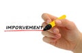Hand writing Imporvement message Royalty Free Stock Photo