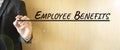 Hand writing inscription Employee Benefits, with marker,business concept Royalty Free Stock Photo