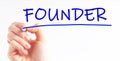 hand writing inscription founder with marker, concept, stock image